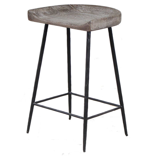 American Home Furniture Uttermost Cordova Carved Wood Counter Stool