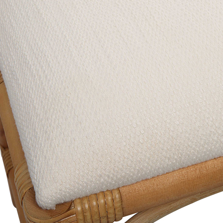 American Home Furniture Uttermost Laguna White Fabric Rattan Bench