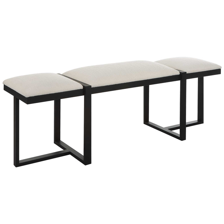 American Home Furniture Uttermost Triple Cloud Modern Upholstered Bench