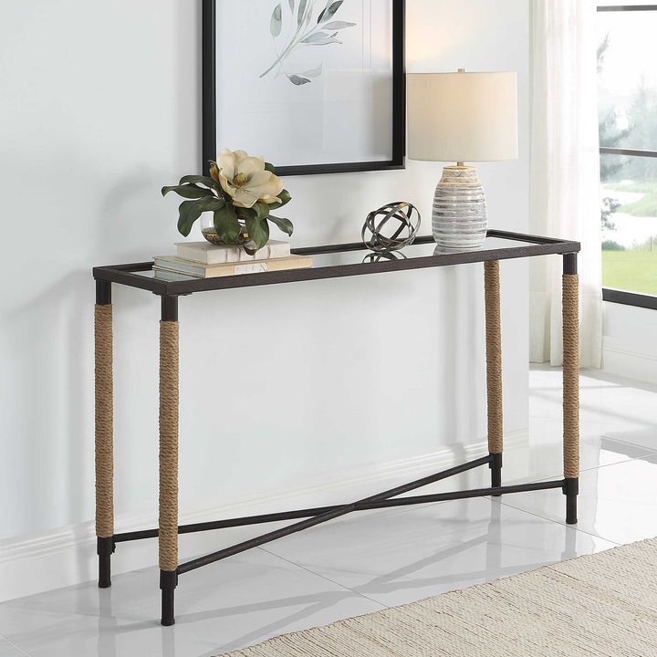American Home Furniture Uttermost Braddock Coastal Console Table