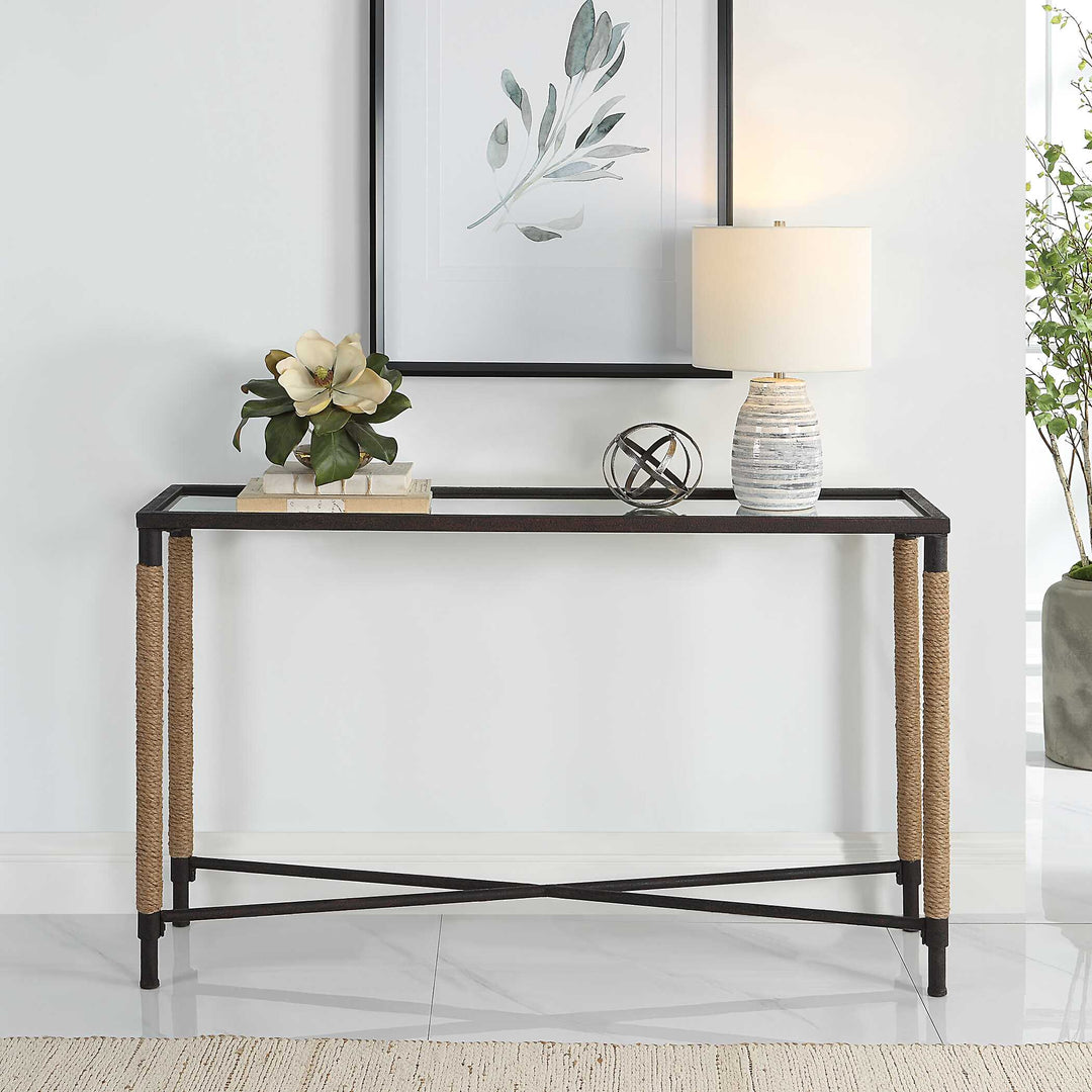 American Home Furniture Uttermost Braddock Coastal Console Table