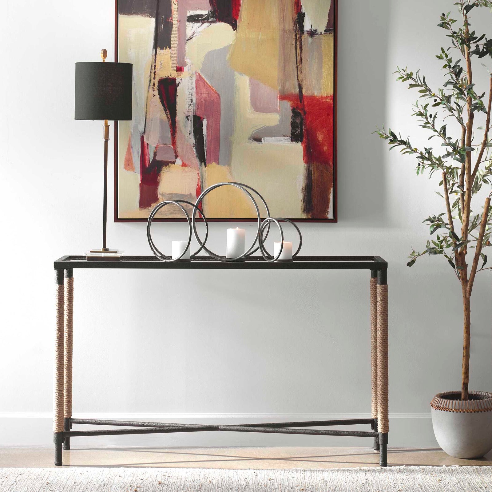 American Home Furniture Uttermost Braddock Coastal Console Table
