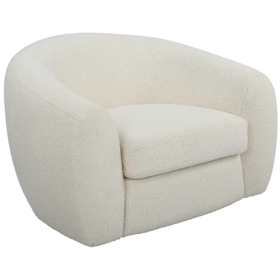 Capra Art Deco White Swivel Chair - AmericanHomeFurniture