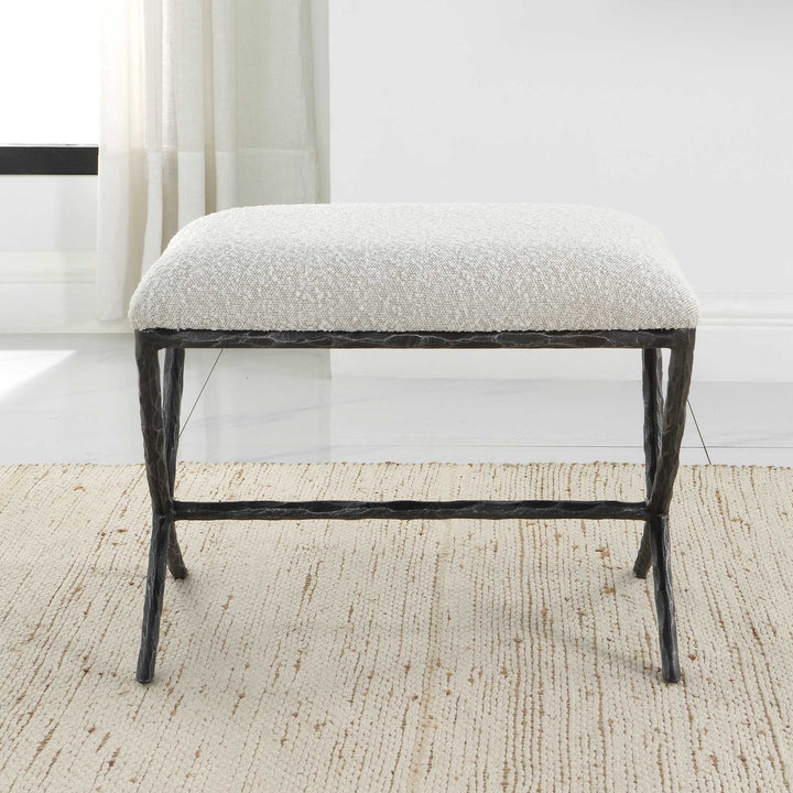 American Home Furniture Uttermost Brisby Gray Fabric Small Bench