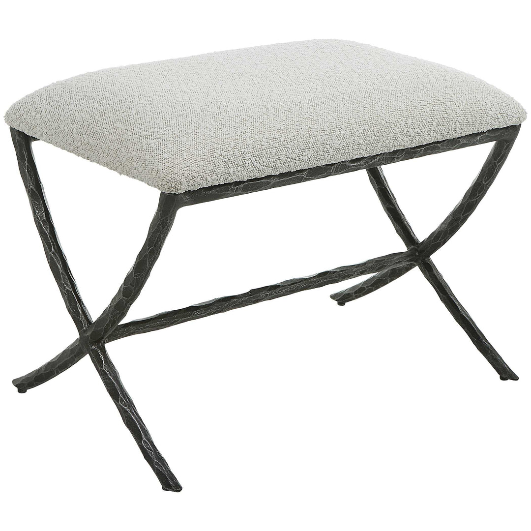 American Home Furniture Uttermost Brisby Gray Fabric Small Bench