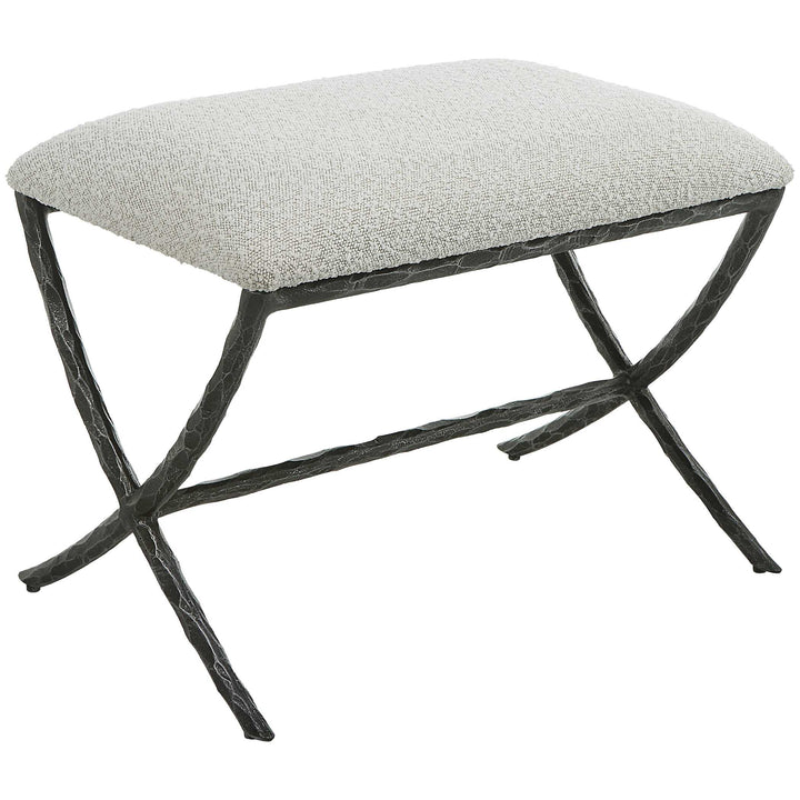 American Home Furniture Uttermost Brisby Gray Fabric Small Bench
