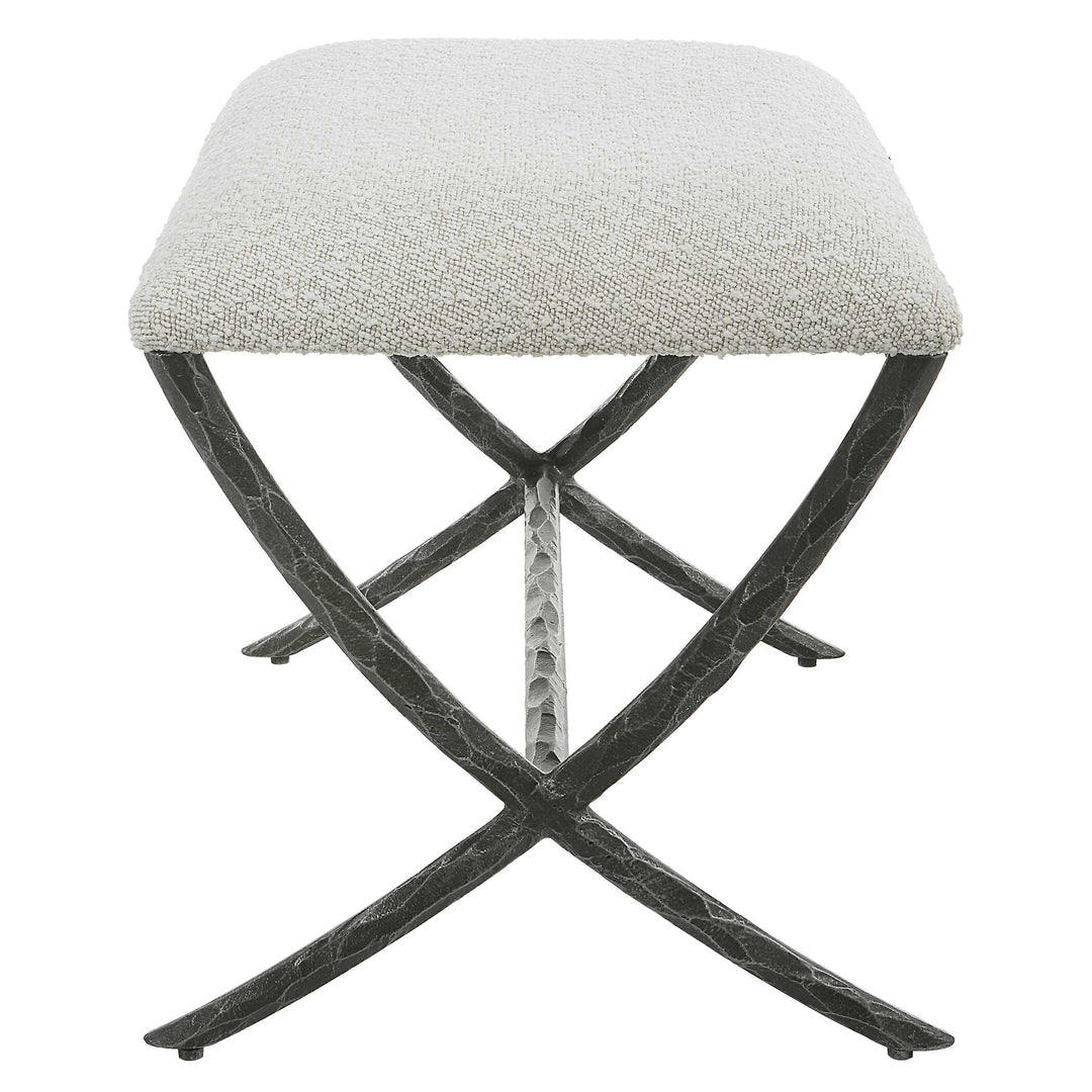 American Home Furniture Uttermost Brisby Gray Fabric Small Bench