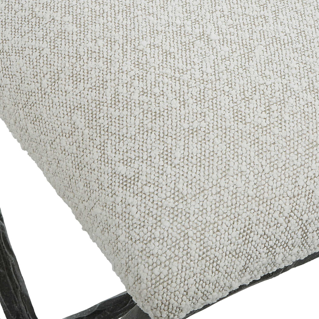 American Home Furniture Uttermost Brisby Gray Fabric Small Bench