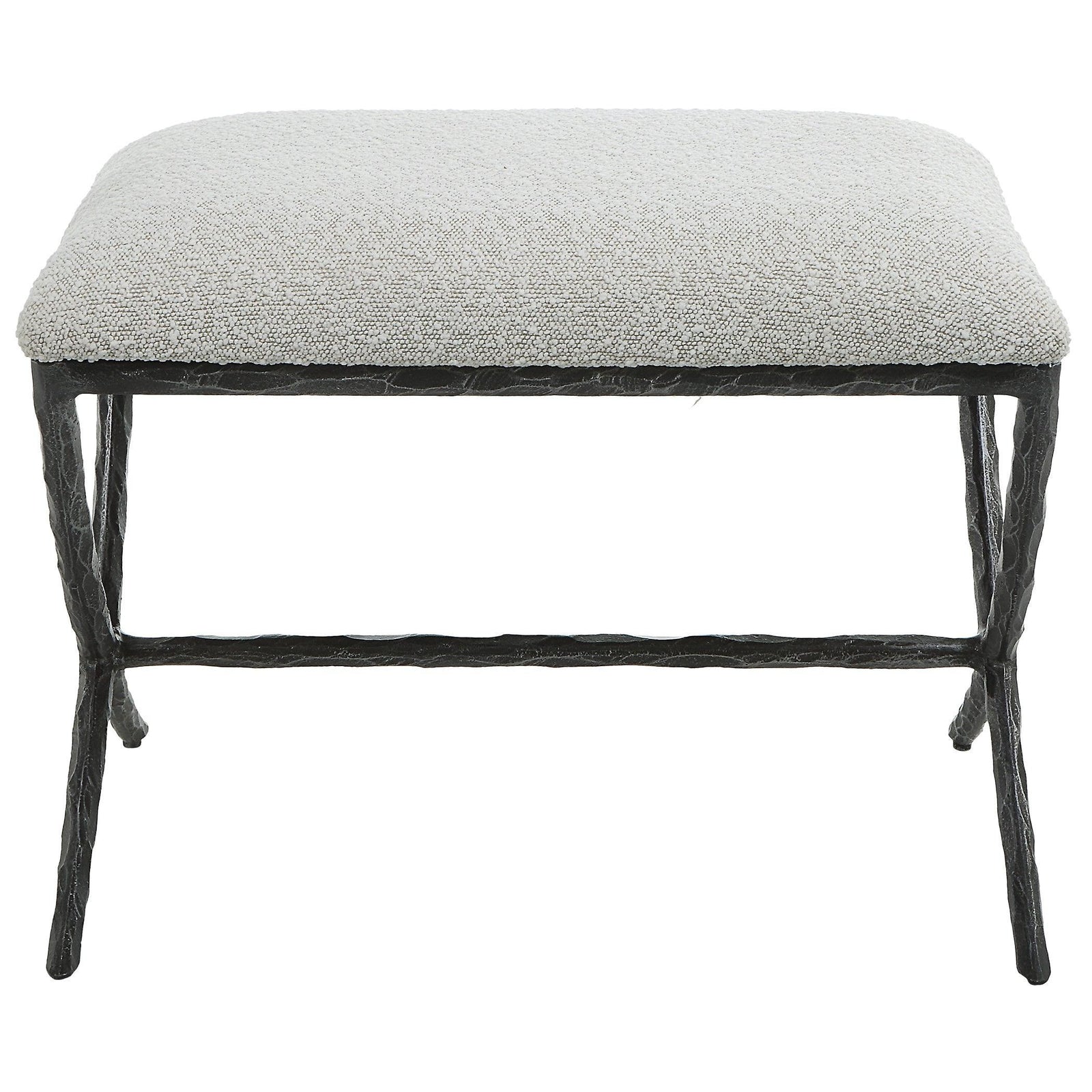 Uttermost Brisby Gray Fabric Small Bench BENCHES