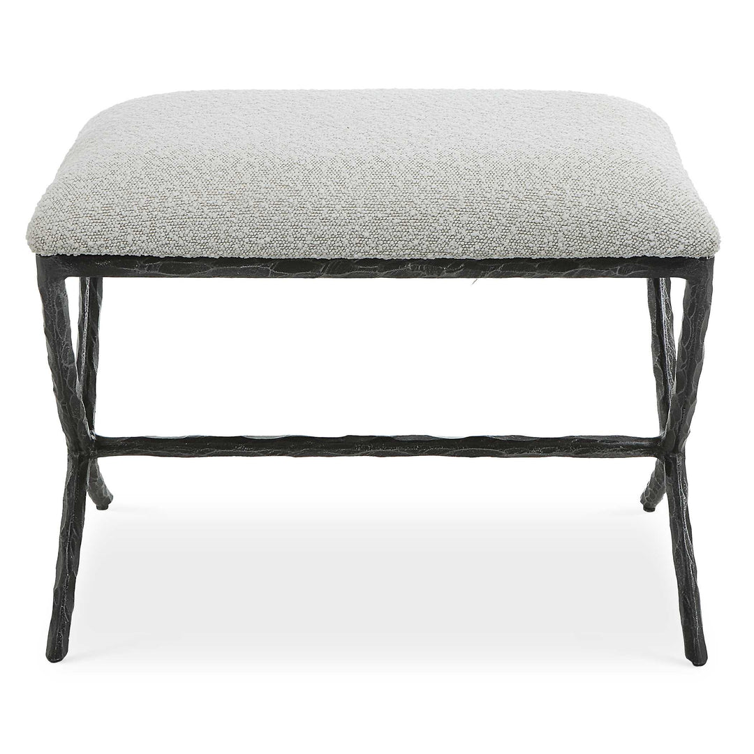 American Home Furniture Uttermost Brisby Gray Fabric Small Bench