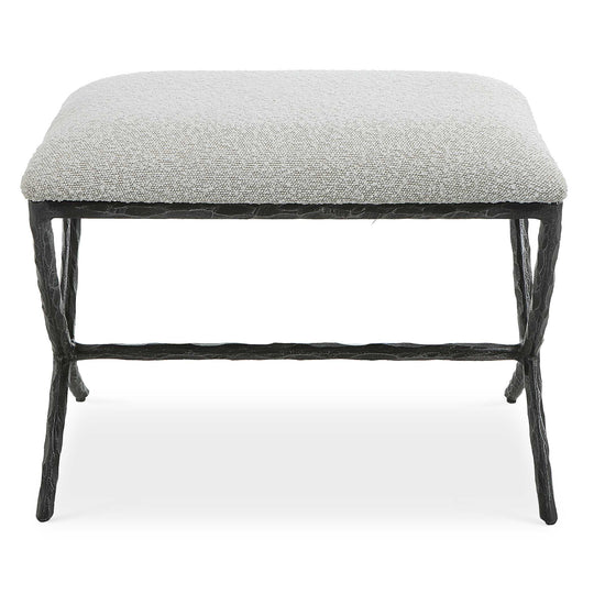 American Home Furniture Uttermost Brisby Gray Fabric Small Bench