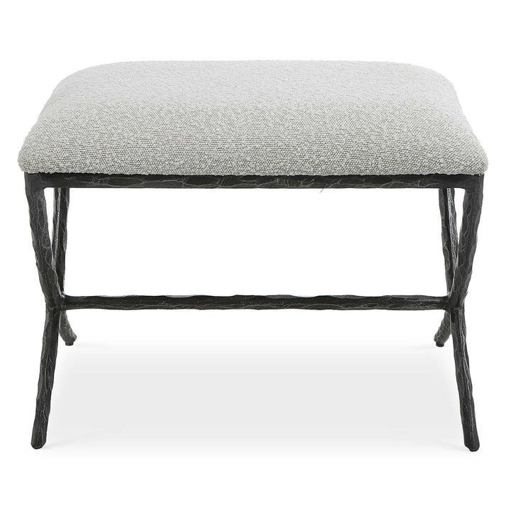 American Home Furniture Uttermost Brisby Gray Fabric Small Bench