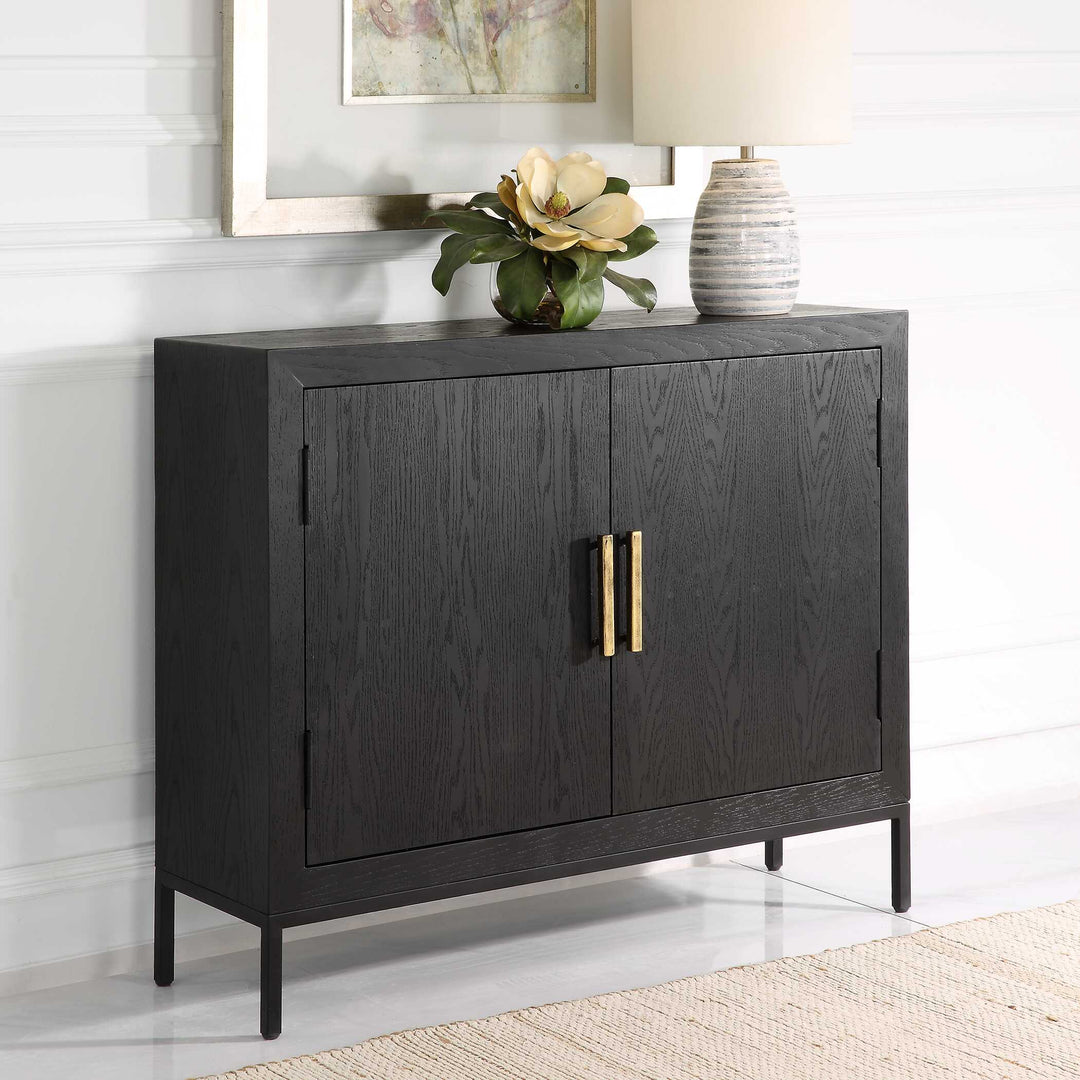 American Home Furniture Uttermost Front Range Dark Oak 2 Door Cabinet