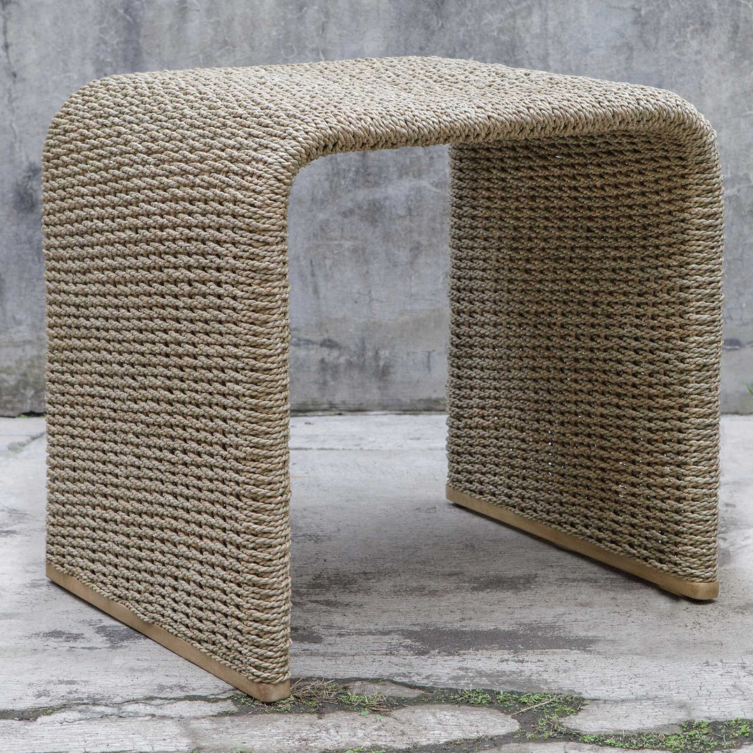 American Home Furniture Uttermost Calabria Woven Seagrass End Table