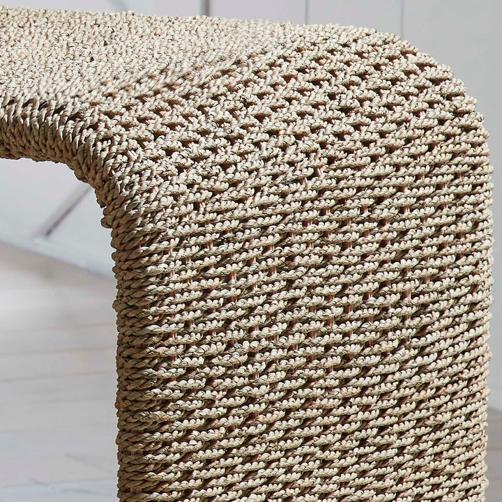 American Home Furniture Uttermost Calabria Woven Seagrass End Table