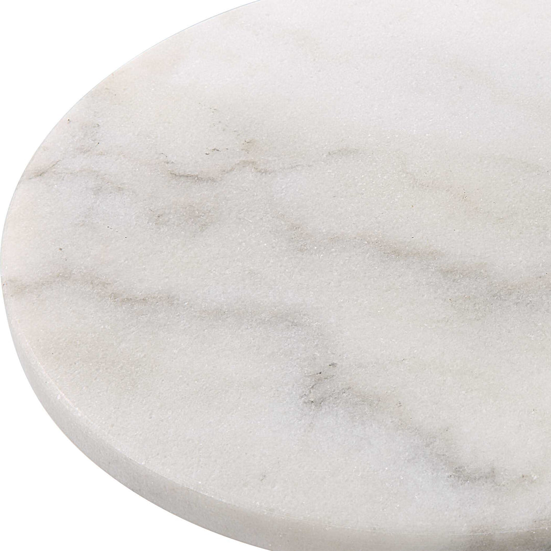 American Home Furniture Uttermost Puritan White Marble Drink Table