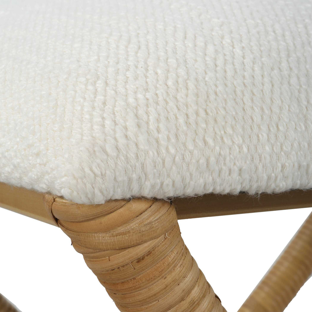 American Home Furniture Uttermost Expedition White Fabric Small Bench