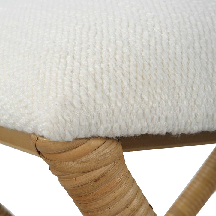 American Home Furniture Uttermost Expedition White Fabric Small Bench