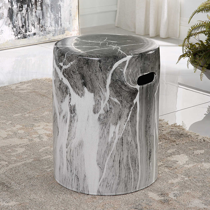 American Home Furniture Uttermost Marvel Marbled Garden Stool