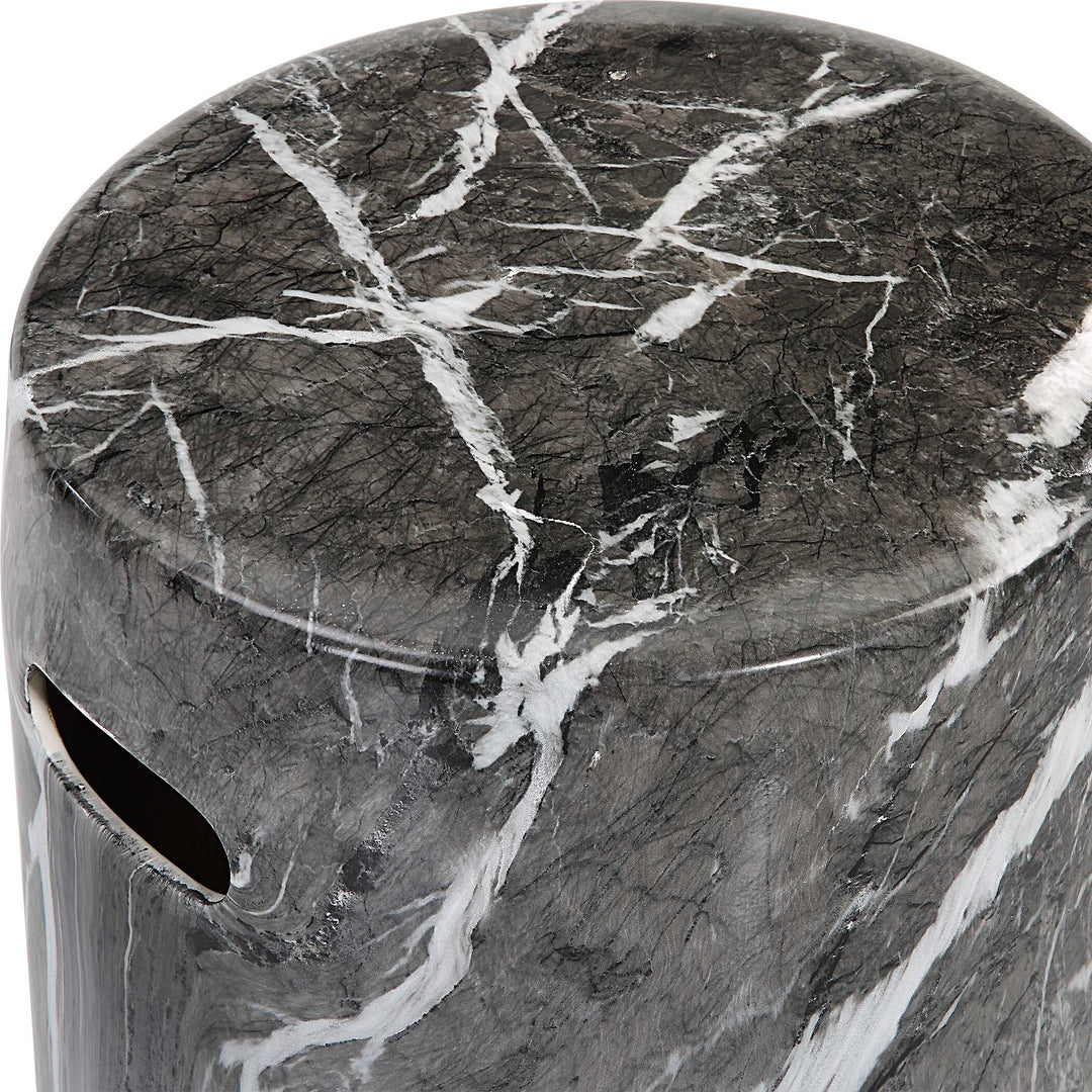 American Home Furniture Uttermost Marvel Marbled Garden Stool