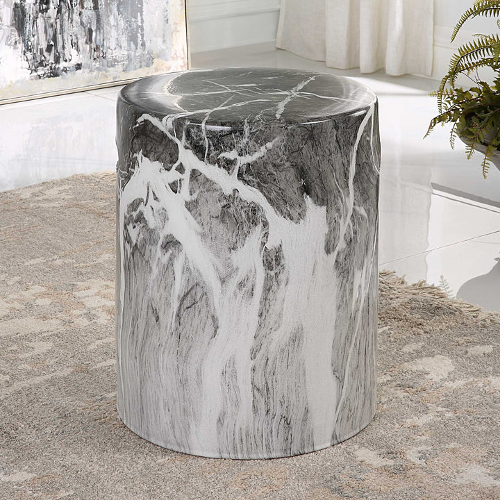 American Home Furniture Uttermost Marvel Marbled Garden Stool
