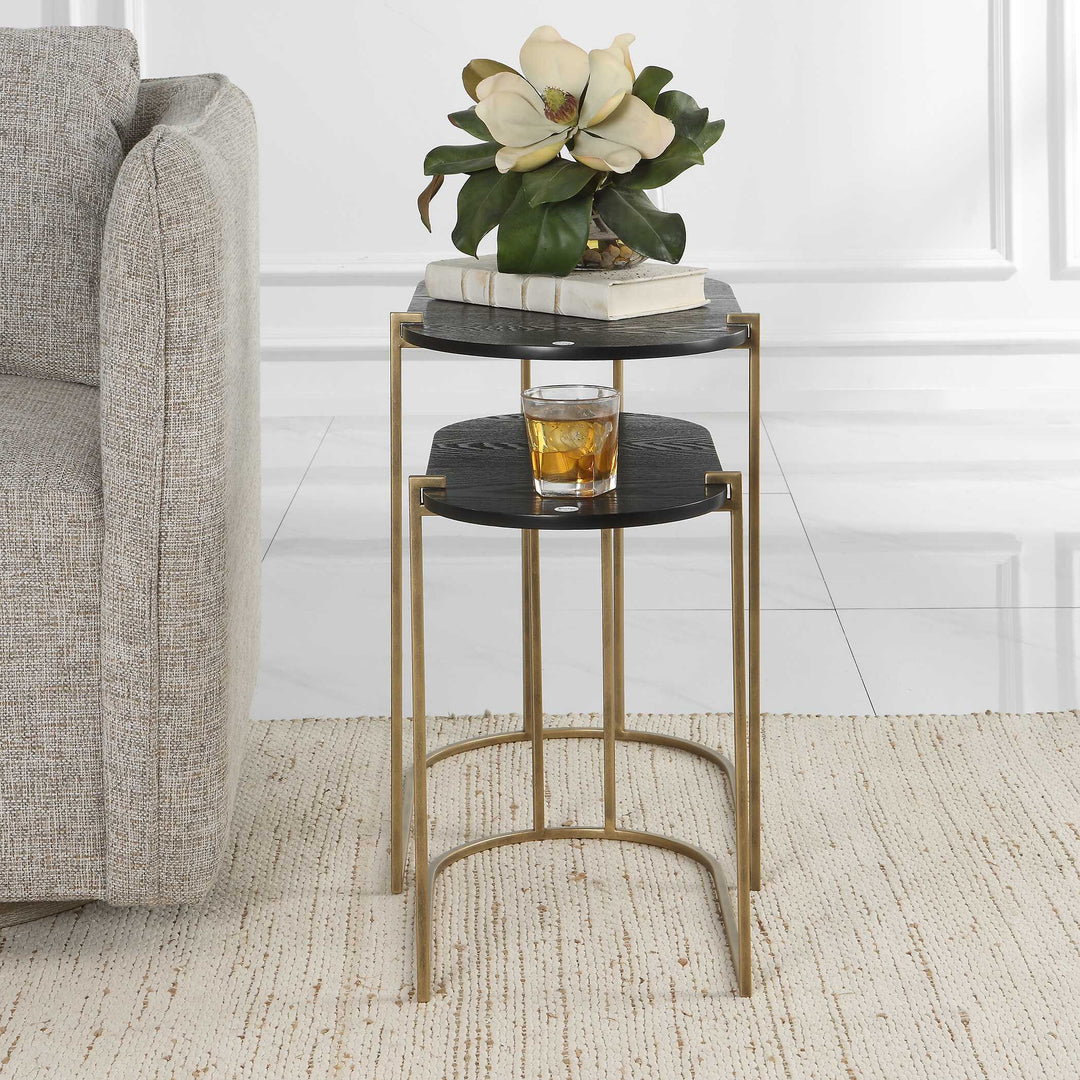 American Home Furniture Uttermost Aztec Wood Nesting Tables, Set/2
