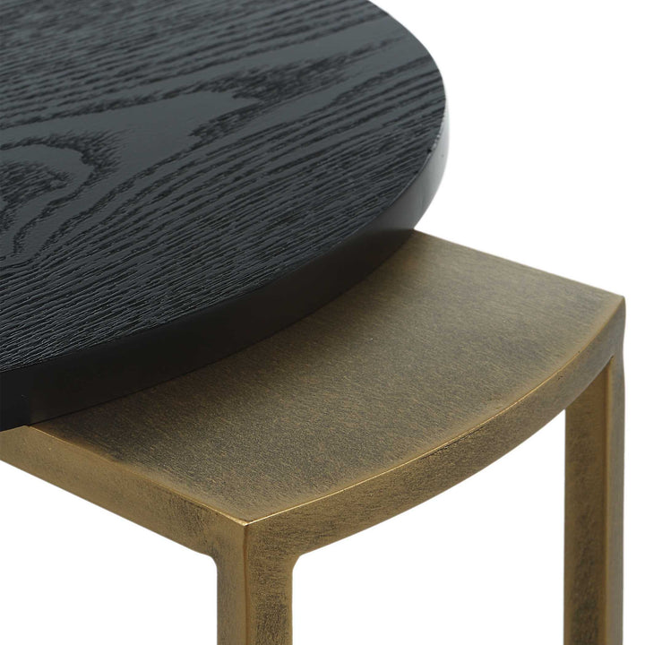 American Home Furniture Uttermost Aztec Wood Nesting Tables, Set/2