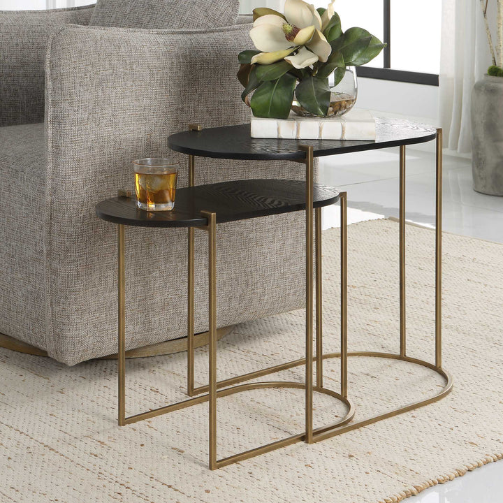 American Home Furniture Uttermost Aztec Wood Nesting Tables, Set/2