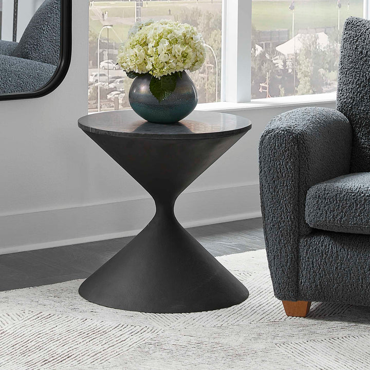 American Home Furniture Uttermost Time's Up Hourglass Shaped Side Table