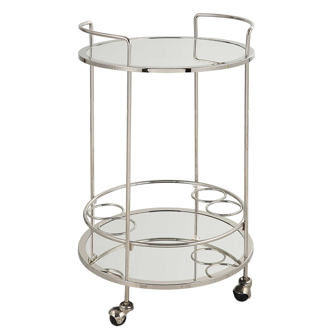 American Home Furniture Uttermost Spritz Chrome Bar Cart