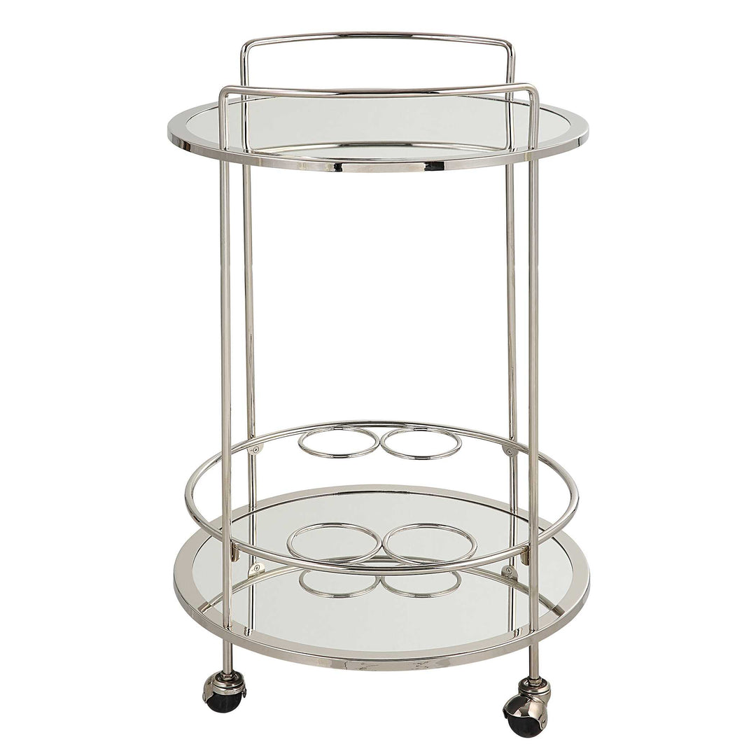 American Home Furniture Uttermost Spritz Chrome Bar Cart