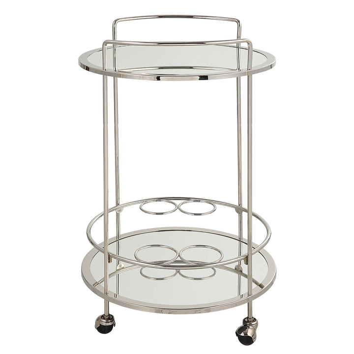 American Home Furniture Uttermost Spritz Chrome Bar Cart