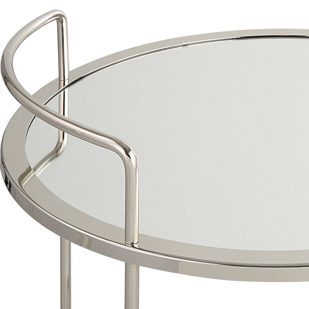 American Home Furniture Uttermost Spritz Chrome Bar Cart