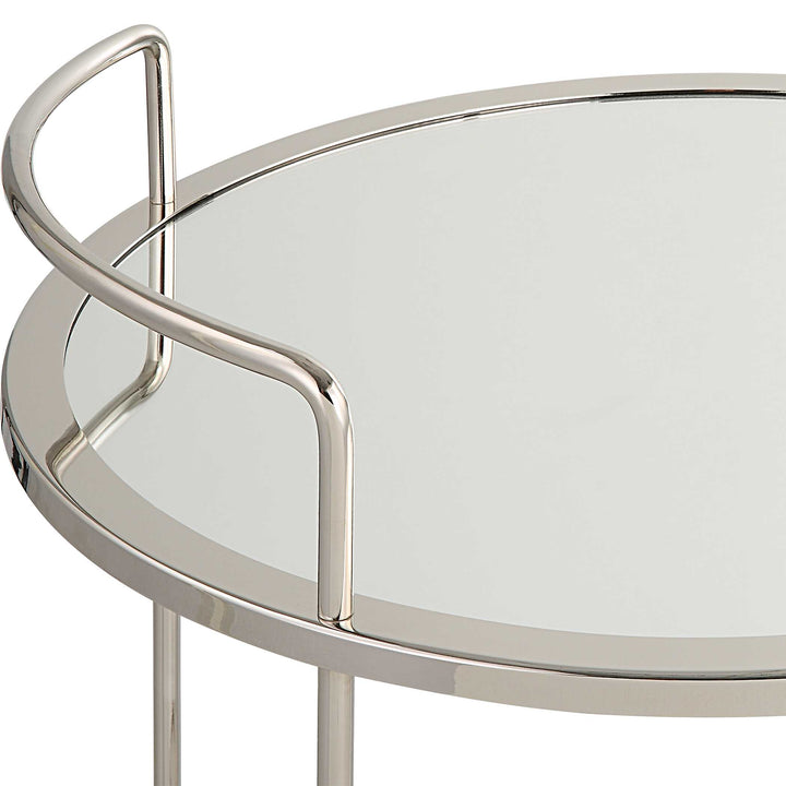 American Home Furniture Uttermost Spritz Chrome Bar Cart