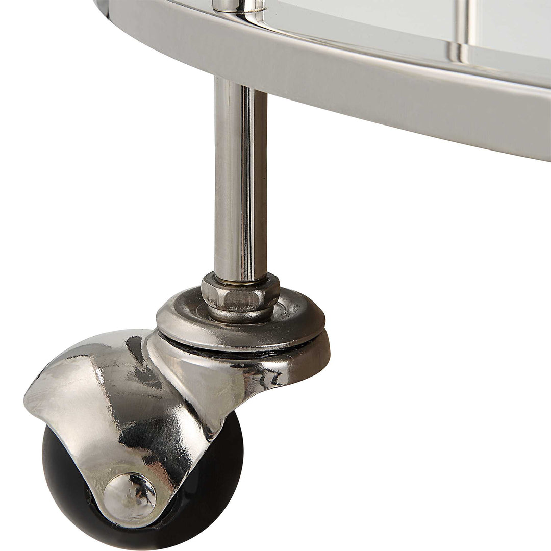 American Home Furniture Uttermost Spritz Chrome Bar Cart
