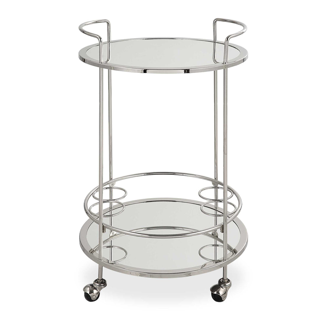American Home Furniture Uttermost Spritz Chrome Bar Cart