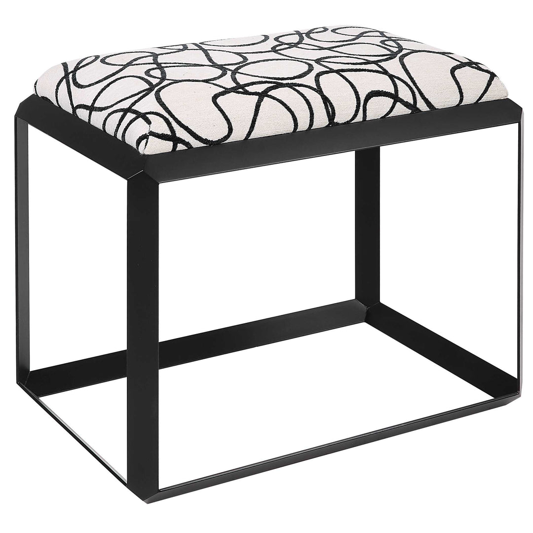 American Home Furniture Uttermost Curls Gray Small Bench