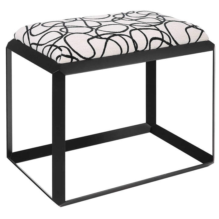 American Home Furniture Uttermost Curls Gray Small Bench