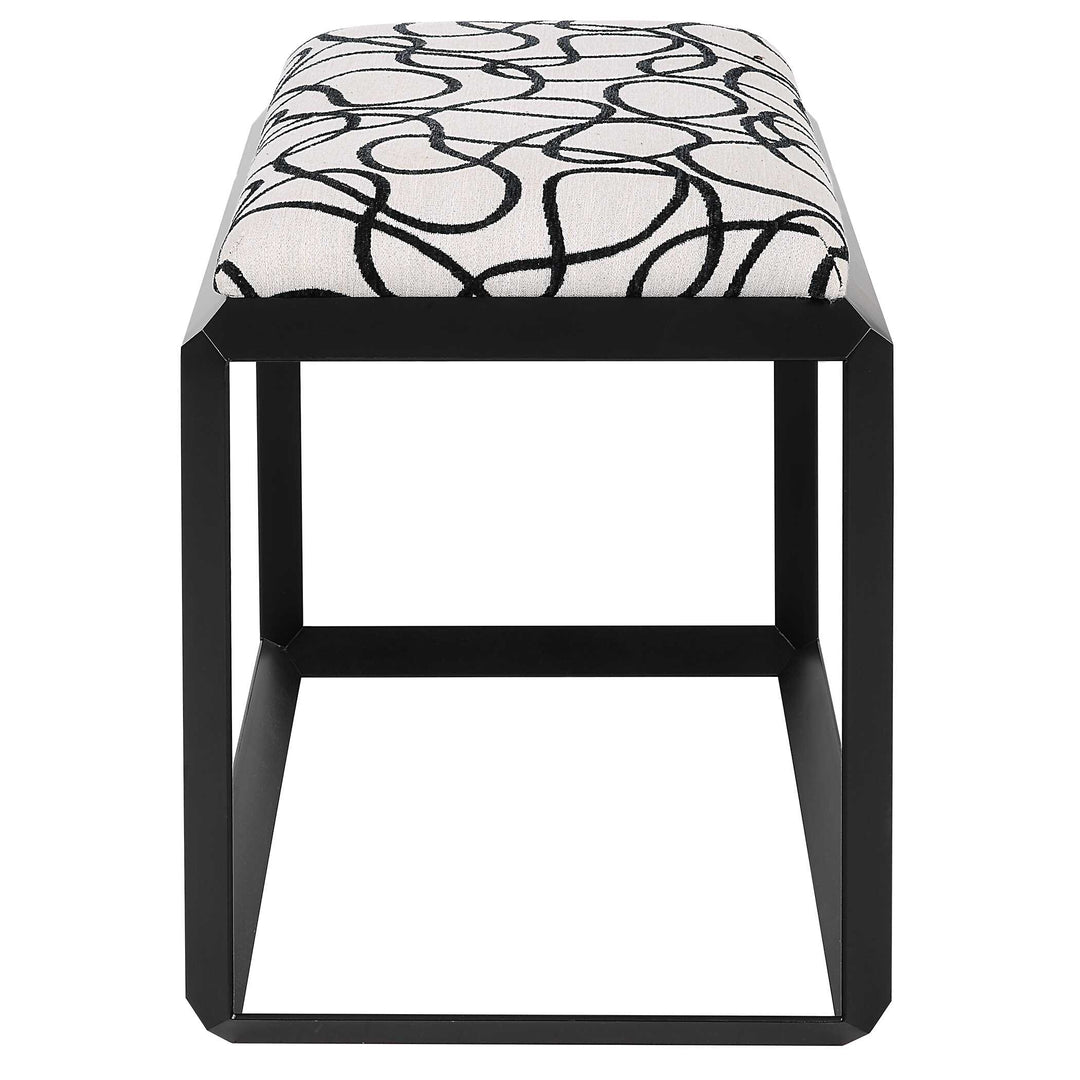 American Home Furniture Uttermost Curls Gray Small Bench