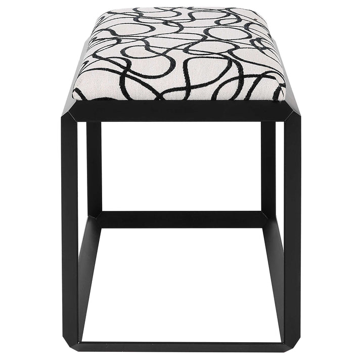 American Home Furniture Uttermost Curls Gray Small Bench