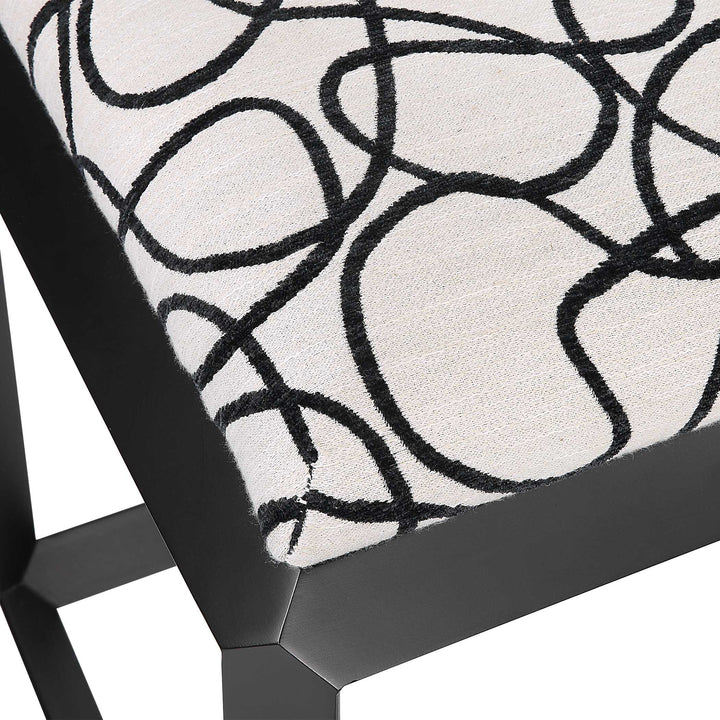 American Home Furniture Uttermost Curls Gray Small Bench