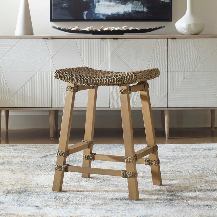 American Home Furniture Uttermost Everglade Sea Grass Counter Stool