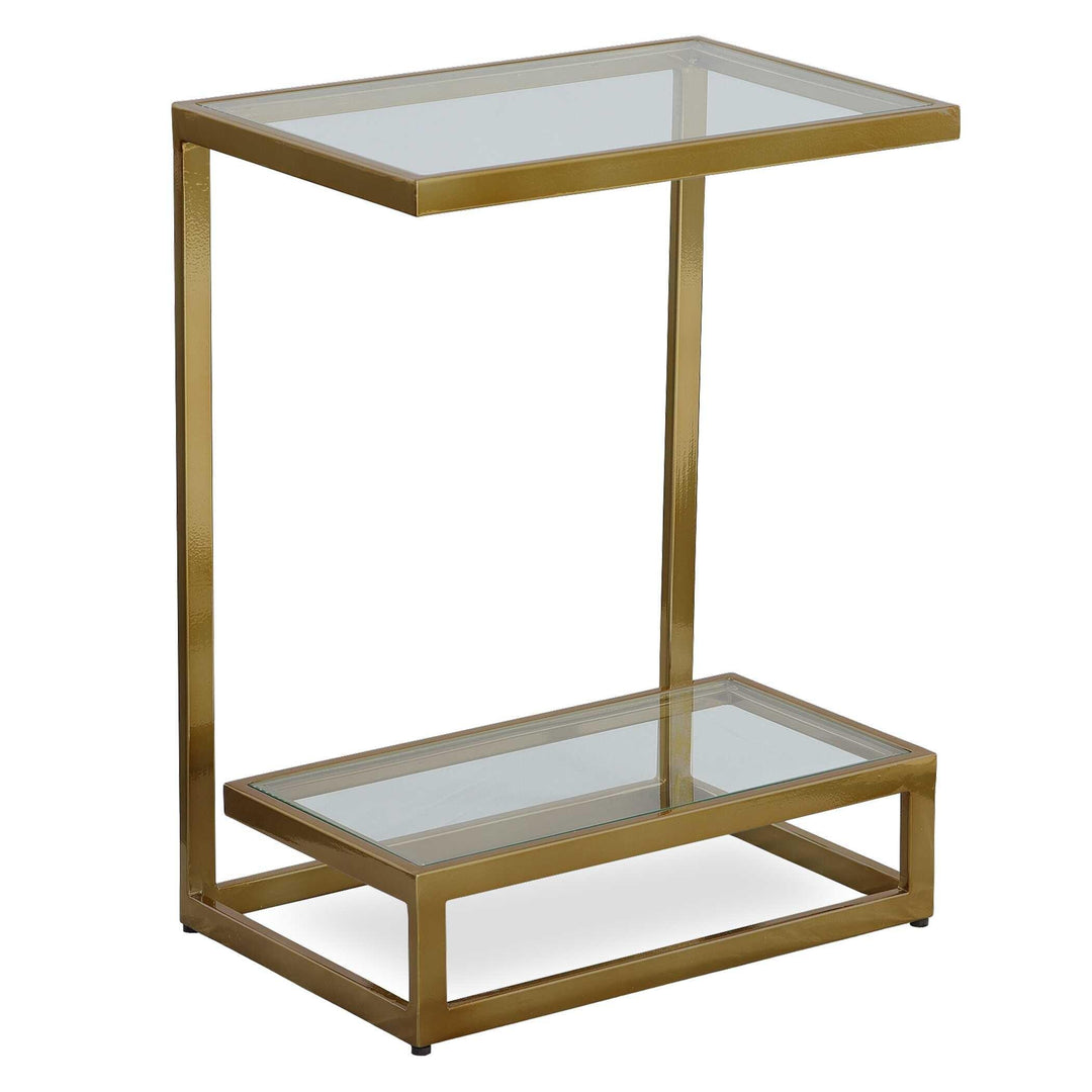 Musing Brushed Brass Accent Table - AmericanHomeFurniture
