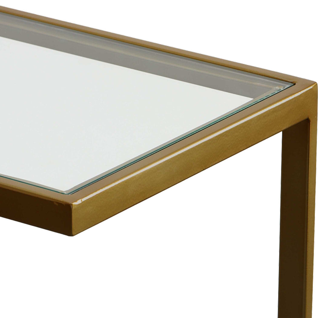 American Home Furniture Uttermost Musing Brushed Brass Accent Table
