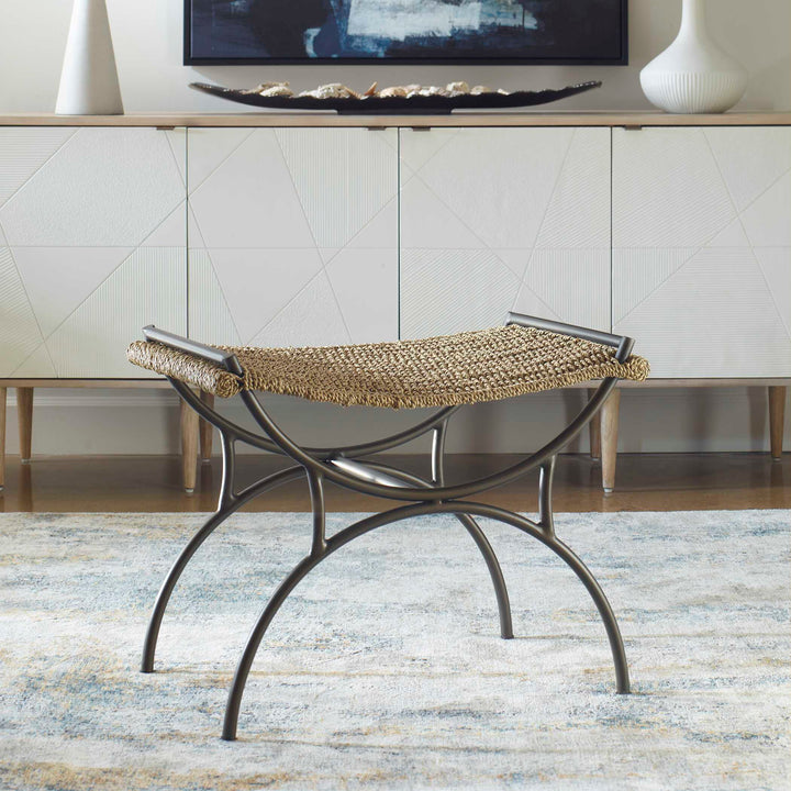 American Home Furniture Uttermost Playa Seagrass Small Bench