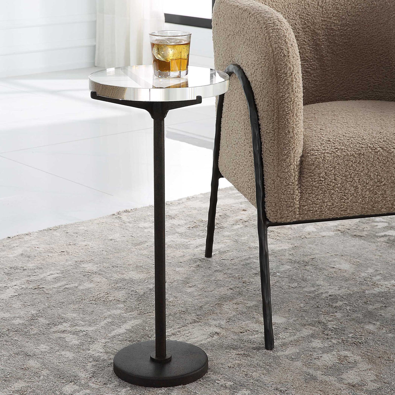 American Home Furniture Uttermost Forge Industrial Accent Table