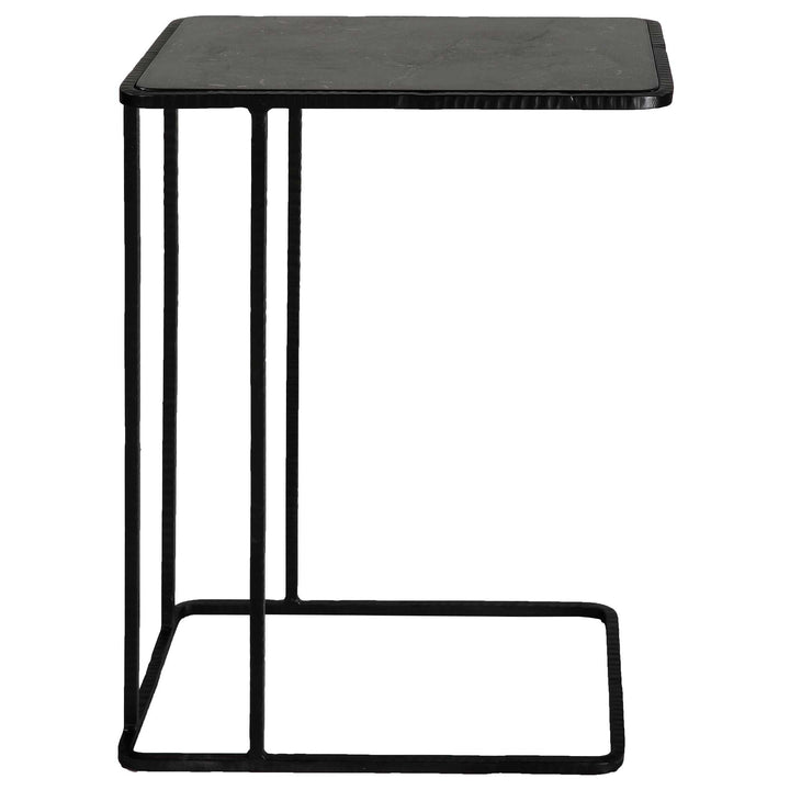 American Home Furniture Uttermost Cavern Stone & Iron Accent Table