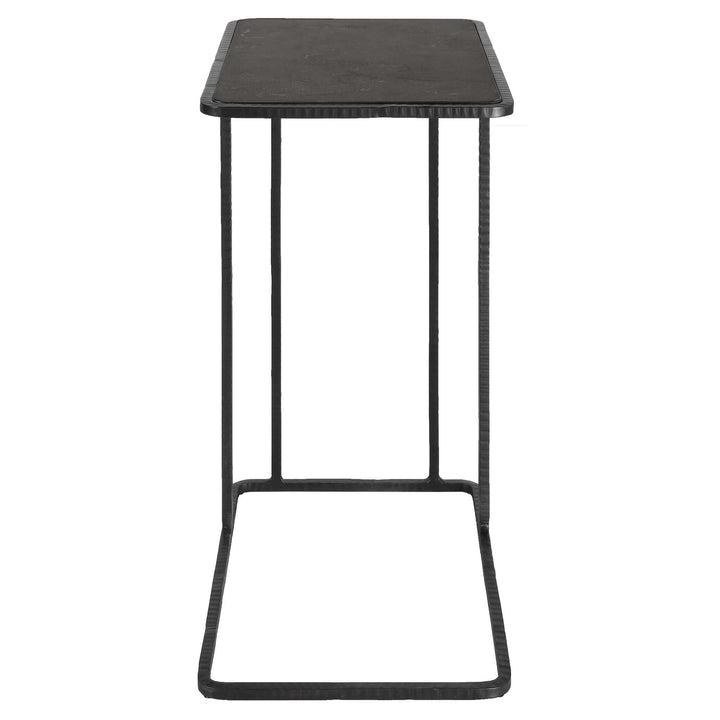 American Home Furniture Uttermost Cavern Stone & Iron Accent Table