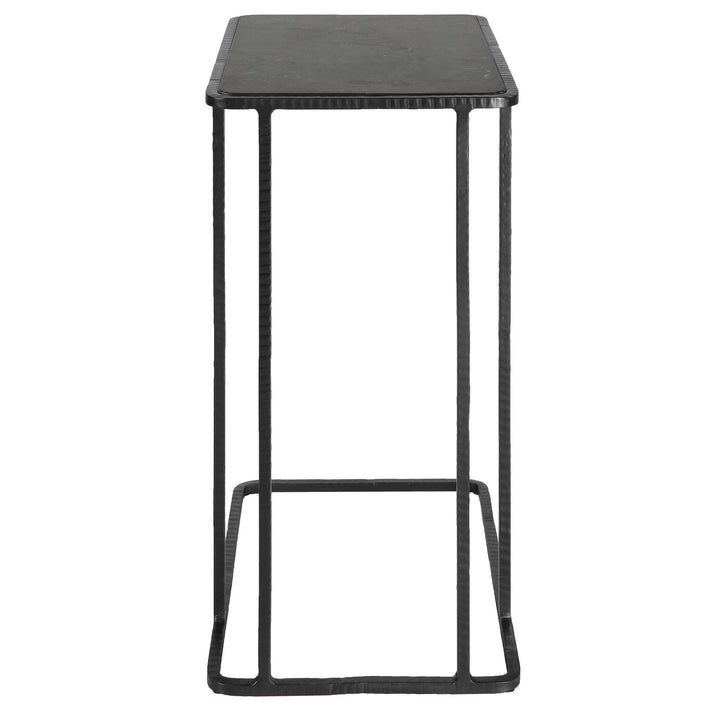 American Home Furniture Uttermost Cavern Stone & Iron Accent Table