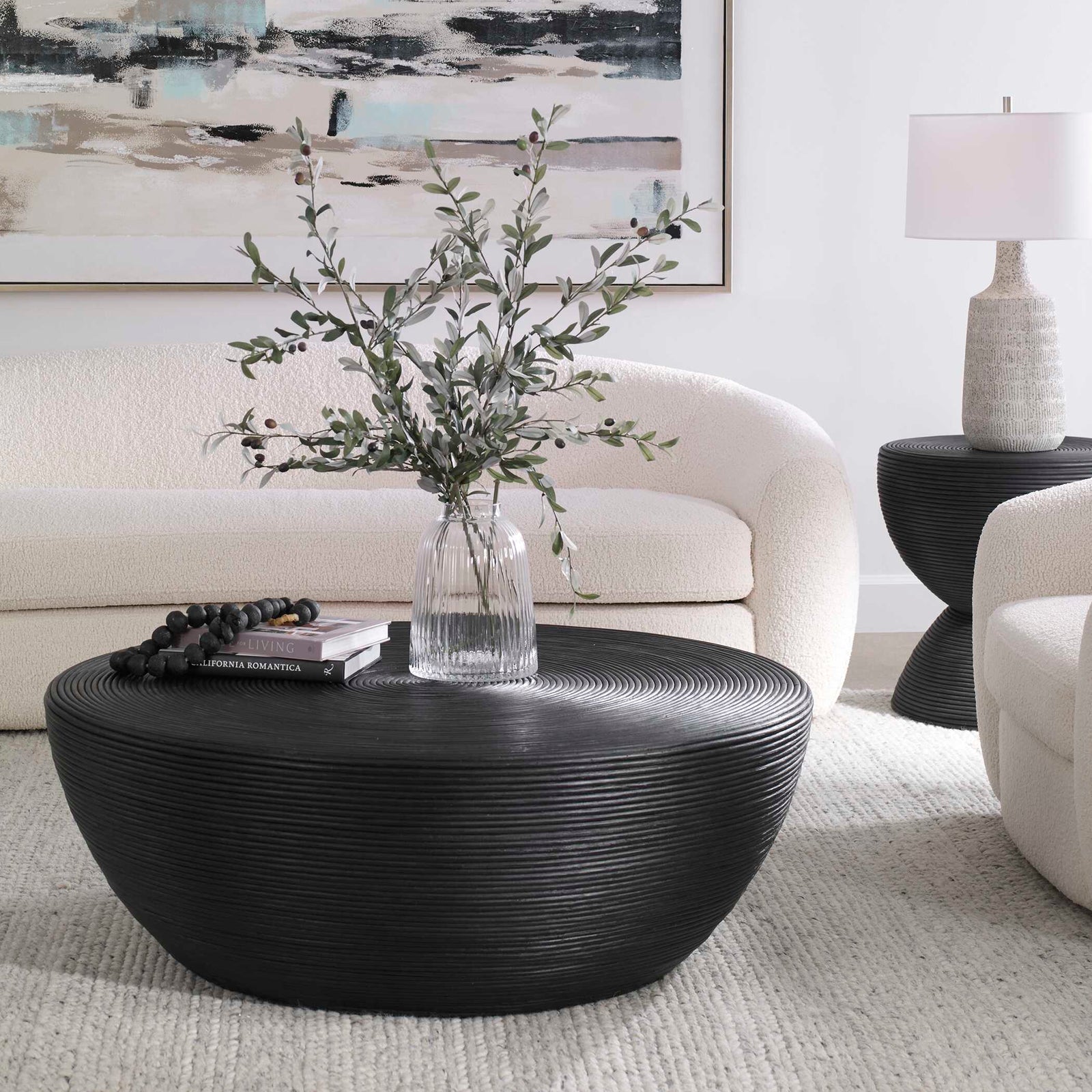 American Home Furniture Uttermost Bongo Black Rattan Coffee Table